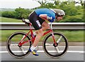 Graeme Obree on the A78 in Ayrshire in KA9 1UL