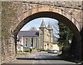 Baptist Church through the old railway bridge in GL16 8HH