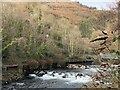 Blue footbridge over Afon Afan in SA13 1YY