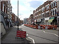 Roadworks on Willesden Lane in NW6 2BB