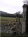 Stone Stile and Direction Post on the Southern Upland Way in TD1 1JN