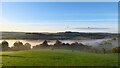 Shallow fog & hot air balloons over the Avon Valley as seen from Kelston Park in BA1 9AF