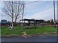 Unused picnic shelter, Allington Farm Shop in SN14 6NA