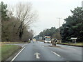 The A1065 heading north at junction for Mildenhall in IP28 7JF