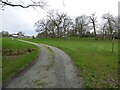 The driveway to Pentre Farm in SY10 9DZ