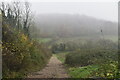 Footpath into dry valley in TN16 2HT