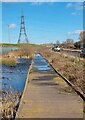 Flooded boardwalk on The King Charles III England Coast Path in TS25 2DF
