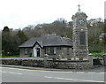 Llanfairisgaer Church House and War Memorial clock in LL56 4UX