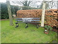 Memorial bench at Cliddesden Millennium Village Hall in RG25 2JQ