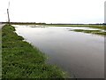 Flooded farmland east of Leverington near Wisbech in PE13 5DS