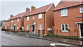 Modern houses on Arlesey Road, Henlow in SG16 6BB