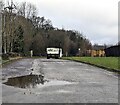 Puddle on a dead-end side road, Race, Torfaen in Pontymoile Community