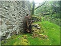 The Oerddwr-uchaf waterwheel is beginning to crumble in LL55 4YF