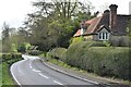 House and hedge beside the A25 in RH5 6PX