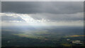 Clouds and sunbeams over Kensworth from the air in LU6 2NF