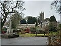 Altarnun, showing the Church of St Nonna and the war memorial in PL15 7RA