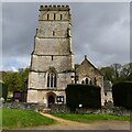 Hawkesbury, St. Mary's Church: Western aspect with its c15th six stage tower in BS37 6QS
