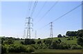 Looking along the power lines from the Foxfield Railway in ST10 2PZ