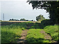 Farm track and public footpath east from Holtsmere End Lane in HP2 7QD
