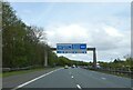 Motorway sign gantry over M53 in advance of J2 in CH49 7NF