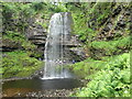 Henrhyd Falls on the Nant Llech, near Coelbren, Powys in SA10 9PW