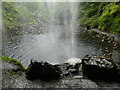 View from behind the Henrhyd Falls, near Coelbren, Powys in SA10 9PW