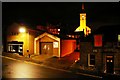 Floodlit St Drostan's Church in Markinch in KY7 6NP