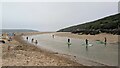 Paddle Boarders at Crantock in TR7 1PF