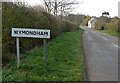 Edmondthorpe Road enters Wymondham in Wymondham