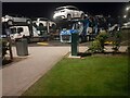Car transporters at Lorry park at Moto Services, Rugby in CV23 0SW