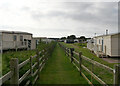 A public footpath through Nelson Villa Caravan Park, Chapel St. Leonard's in PE24 5RL