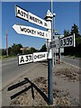 Direction Sign - Signpost on the A371 at Haybridge in BA5 1NE
