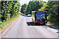 Transport for Cornwall Bus on the A390 near Hewas Water in PL26 7JP