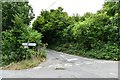 Brabourne: The Scots Lane/ Canterbury Road crossroads in TN25 5LT