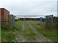 Entrance to solar farm off Plas Bennion Road in LL14 3UR