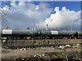 Oil tank wagons on a siding at Harwich Refinery in CO12 4PS