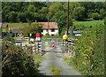 Farm track level crossing on the Cambrian Line, Lower Cefn in SY21 8SZ