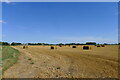 Wheat straw bales in a field north of Tipp's End in PE14 9QN