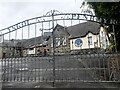 Gated entrance to Ysgol Penboyr in SA44 5UH