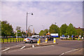 Roundabout and junction of Cannon Hill, Southgate, London N14 in N13 4AB