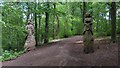Wood sculptures, West Wood, Inkersall Green in S43 3GG