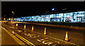 Southend Airport terminal at night in SS4 1HQ