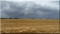 Threatening skies and level farmland north of Stainton Lane, Maltby in S66 7QU