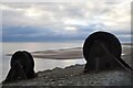 Rusted pulley wheels, Outer Barrier at Hodbarrow in LA18 4LG