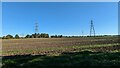 Pylons and arable land in PE32 2EH