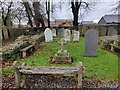 Gravestones in the ruins of Knaptoft church in LE17 6FQ