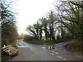 Minor road junction near Corfe Mullen in BH21 3RJ