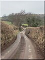 Winding lane towards Llidiart y Neuadd in LD3 9NF