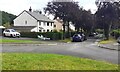Brookside viewed from grassed roundabout at its NW end in BB6 8FA
