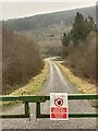 Barrier on forestry track in SA32 7RE
